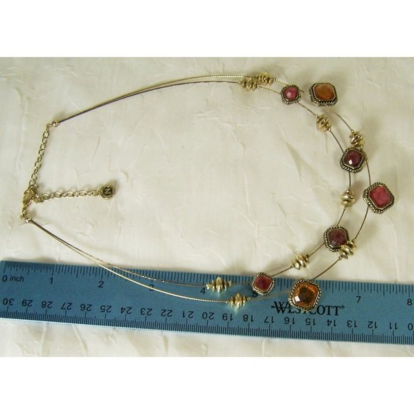 Napier Layered Tiered Beaded Choker Necklace Gold Tone Accents - Picture 4 of 4